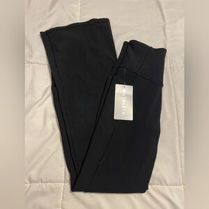 Athleta Black High Rise Ribbed Flare Leggings